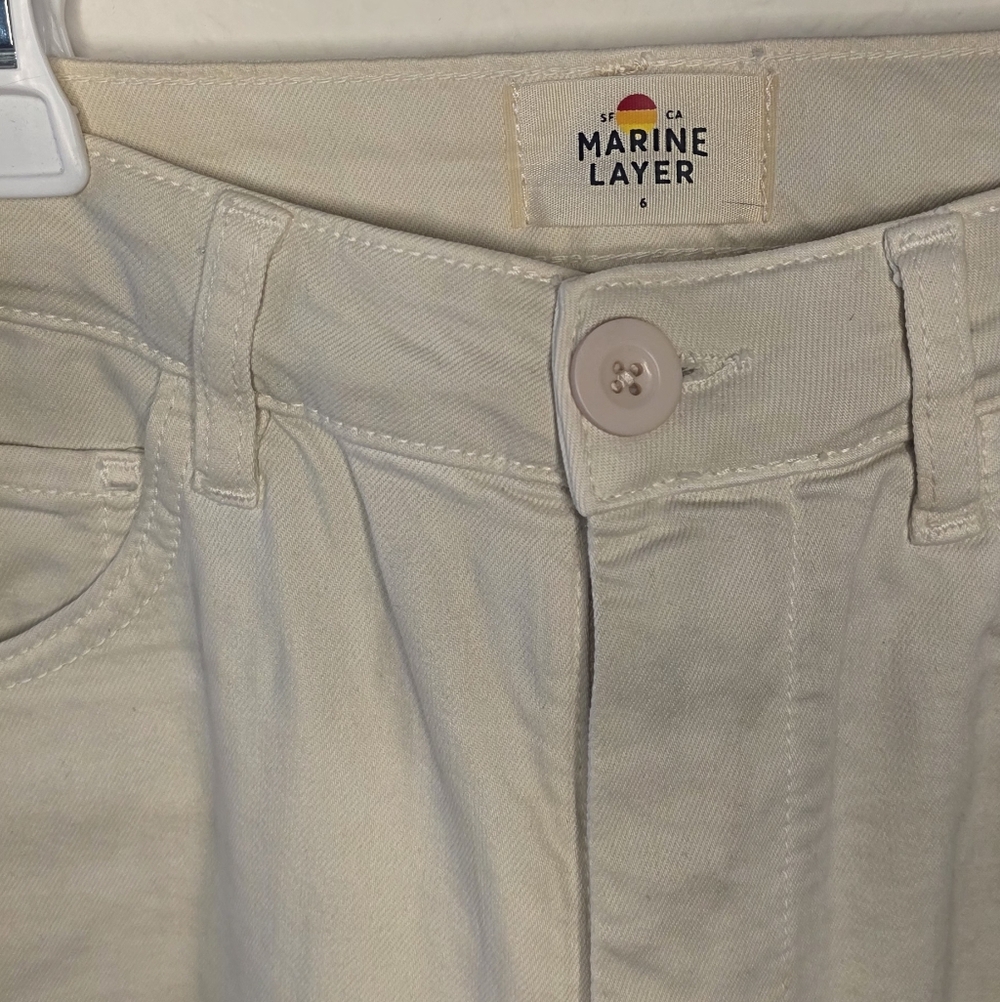 Marine Layer Wide Leg Cream Pants